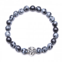 8mm Zinc Alloy Snowflake Stone Expandable Beaded Lion Bracelet